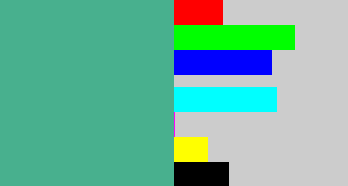 Hex color #48b08e - greeny blue