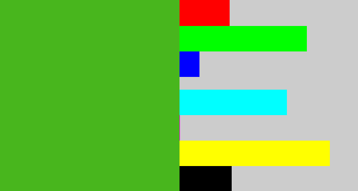 Hex color #48b61d - frog green