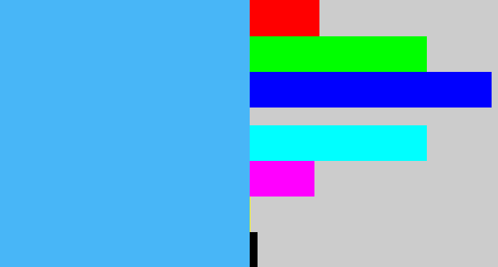 Hex color #48b6f7 - dark sky blue