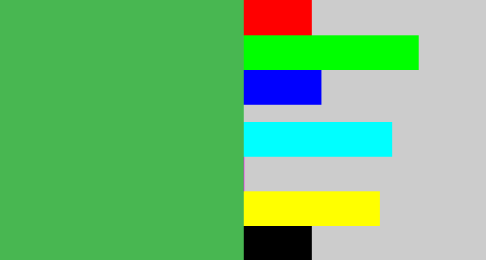 Hex color #48b751 - dark pastel green