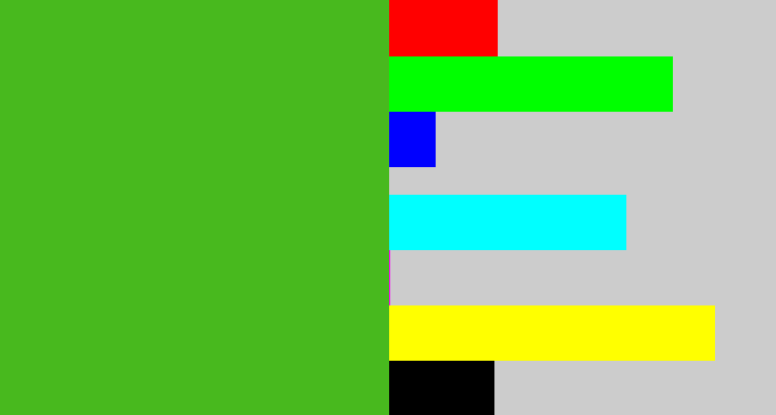 Hex color #48b91e - frog green