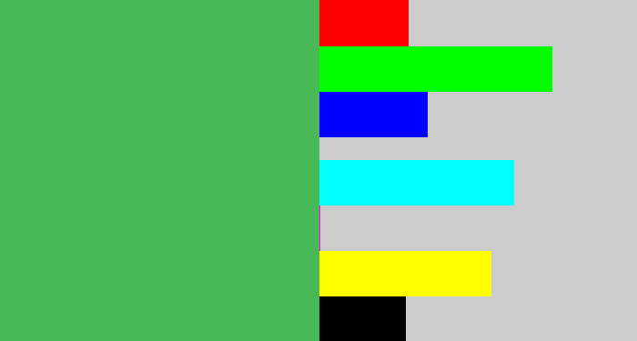 Hex color #48b956 - dark pastel green