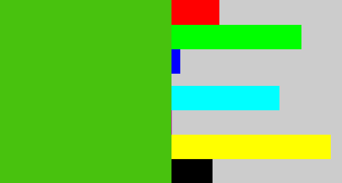 Hex color #48c20e - frog green