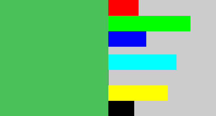 Hex color #48c258 - dark pastel green