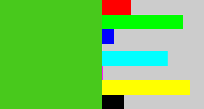 Hex color #48c91c - frog green