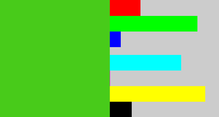 Hex color #48cb1a - green apple
