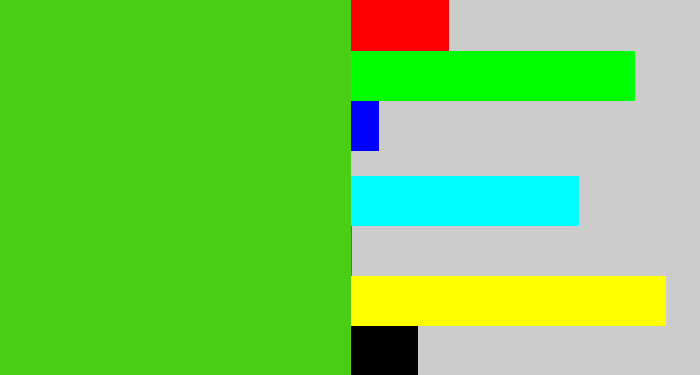 Hex color #48ce15 - frog green