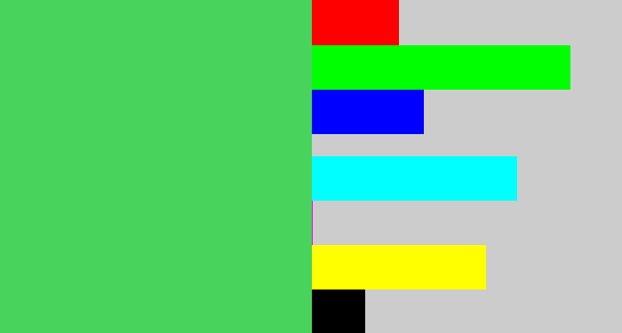 Hex color #48d35c - lightish green