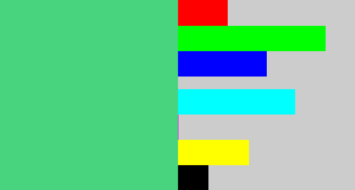 Hex color #48d47f - weird green