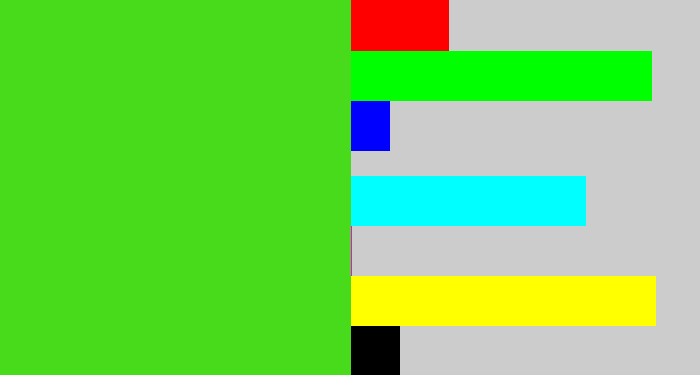 Hex color #48db1c - green apple