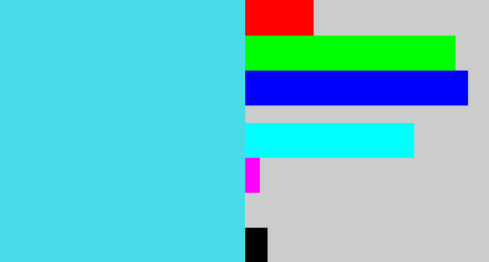 Hex color #48dce9 - bright cyan