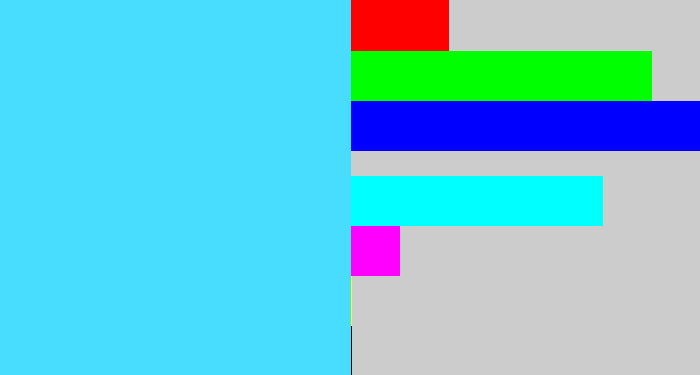 Hex color #48dcff - bright cyan