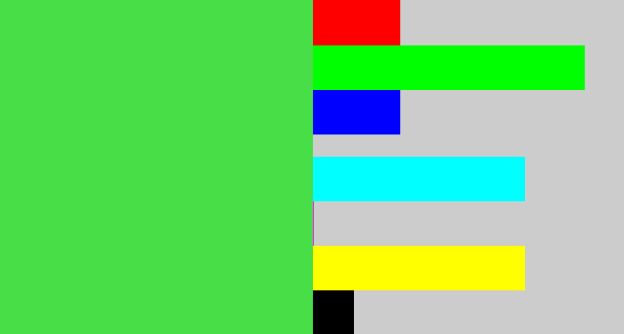 Hex color #48de47 - light neon green