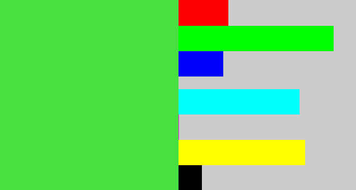 Hex color #48df41 - toxic green