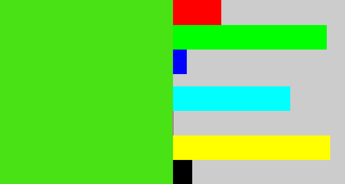 Hex color #48e215 - green apple