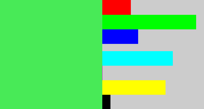 Hex color #48ea58 - light neon green