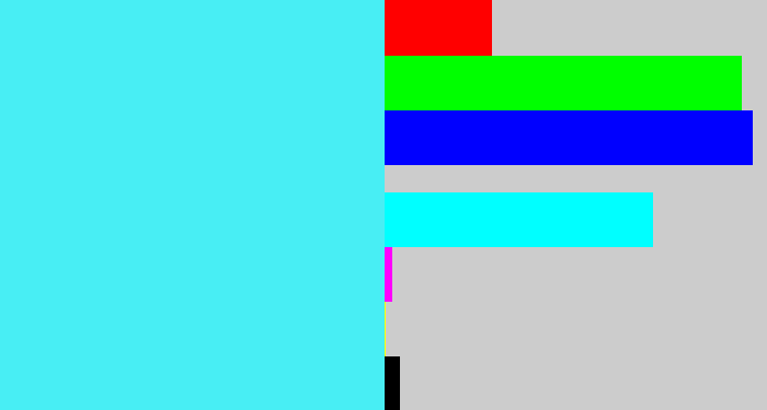 Hex color #48eef4 - bright cyan