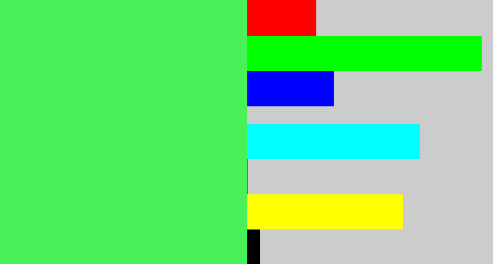 Hex color #48f158 - light neon green
