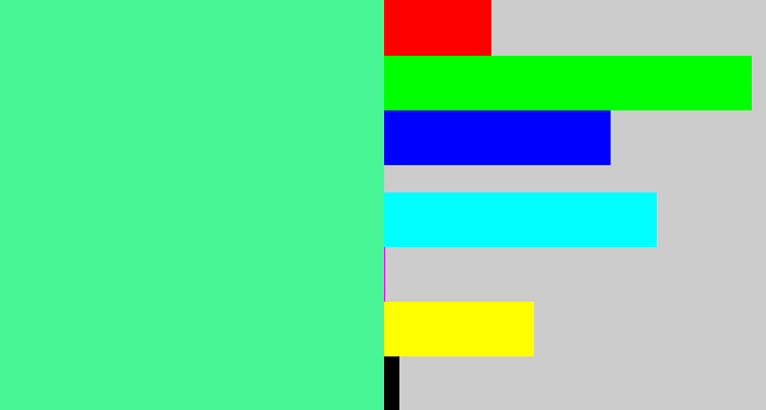 Hex color #48f696 - sea green