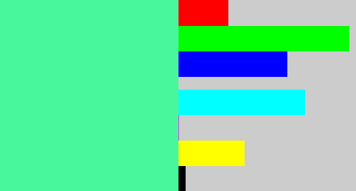 Hex color #48f69c - sea green