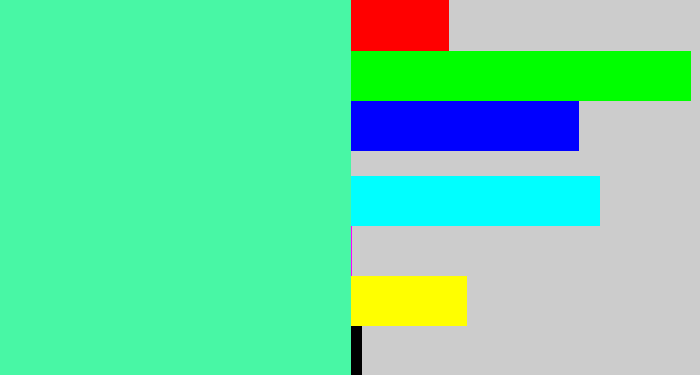 Hex color #48f7a5 - sea green