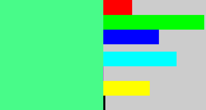 Hex color #48fb89 - sea green