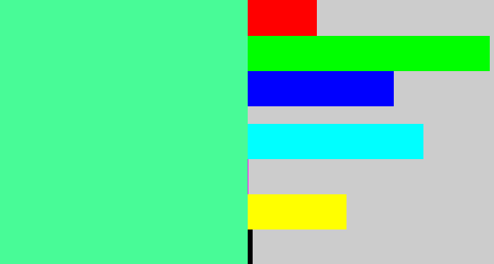 Hex color #48fb97 - sea green