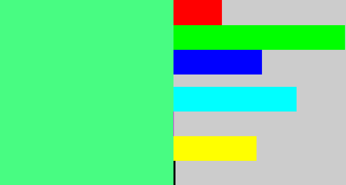 Hex color #48fc82 - weird green
