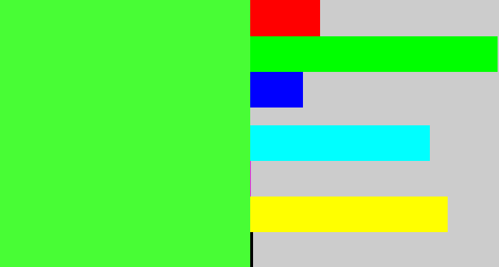 Hex color #48fd35 - light neon green
