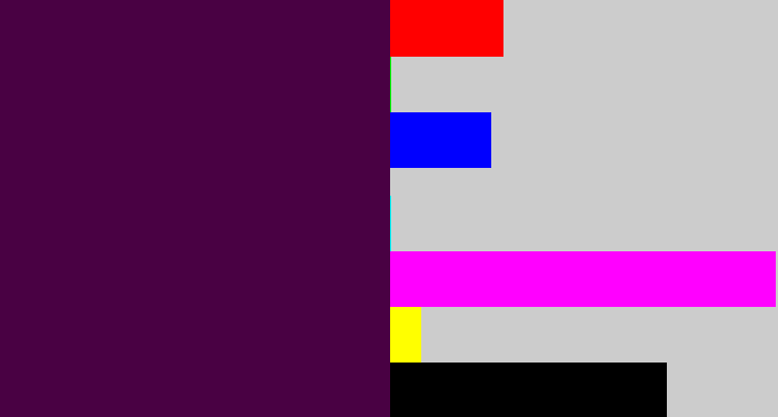 Hex color #490143 - deep violet