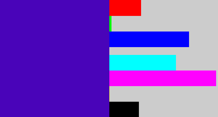 Hex color #4904b9 - violet blue