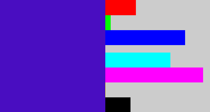 Hex color #490dc1 - violet blue