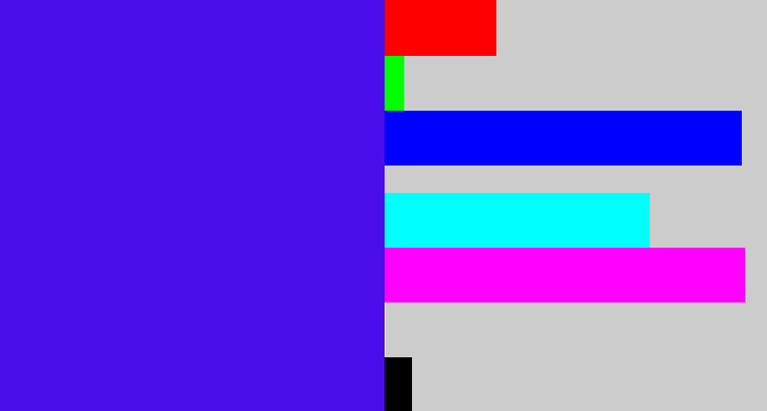 Hex color #490dec - blue/purple