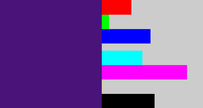 Hex color #49137a - royal purple
