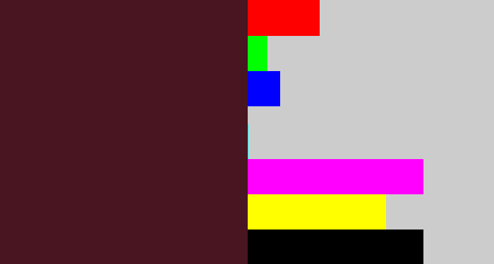 Hex color #491520 - dark plum