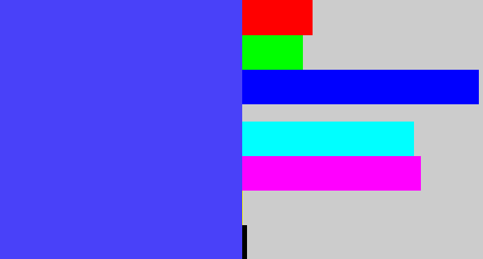 Hex color #4941f9 - light royal blue