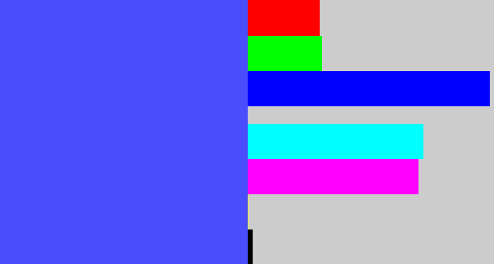 Hex color #494dfb - purpleish blue