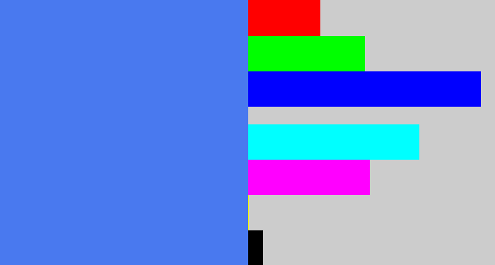 Hex color #4979ef - lightish blue