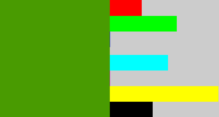 Hex color #499b01 - grassy green
