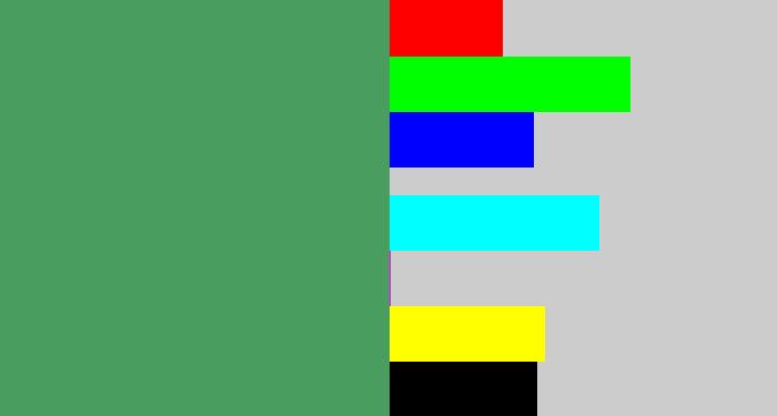 Hex color #499e5f - greenish