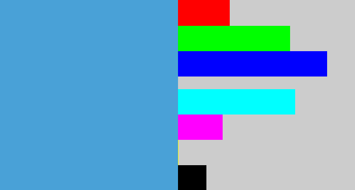 Hex color #49a1d7 - dark sky blue