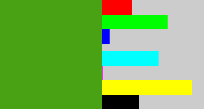 Hex color #49a213 - lawn green