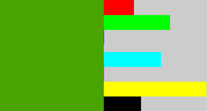 Hex color #49a301 - lawn green
