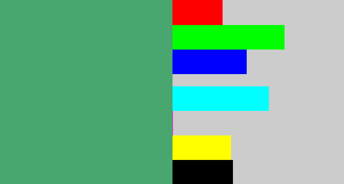 Hex color #49a66e - greenish