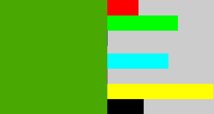 Hex color #49a801 - lawn green