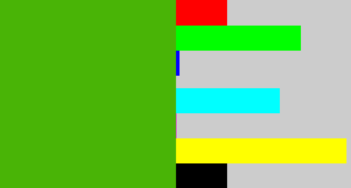 Hex color #49b406 - lawn green