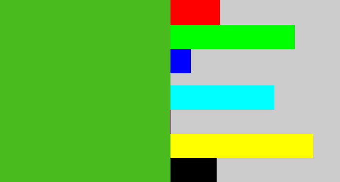 Hex color #49bb1e - frog green