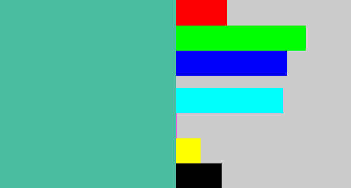 Hex color #49bca1 - greeny blue