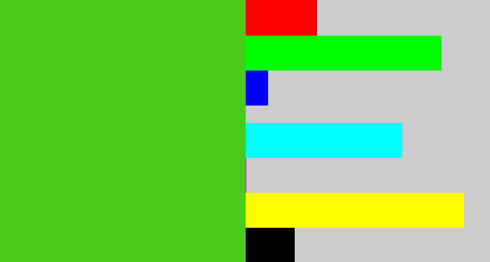 Hex color #49cc17 - frog green