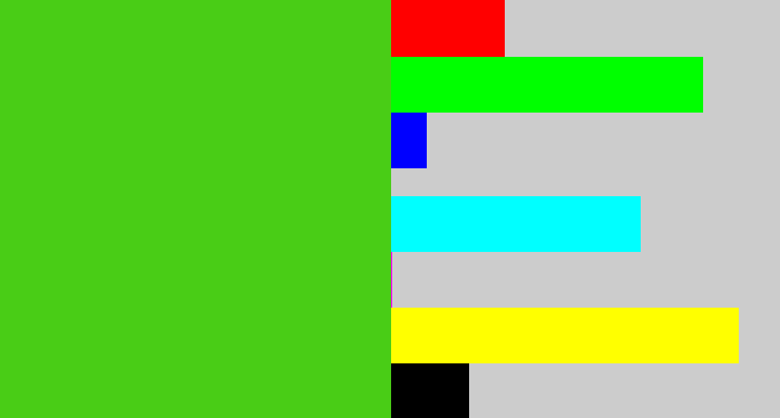 Hex color #49cd16 - frog green